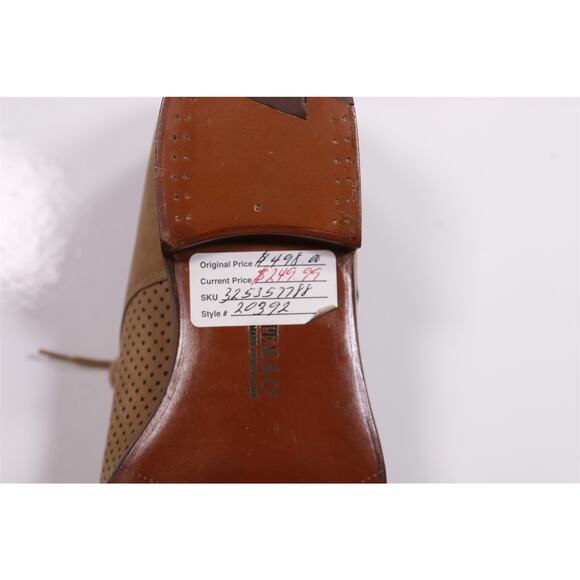 Peal & Co Brooks Brothers Beige Nubuck Brogue Suede Oxford Shoes UK 7.5 - US 8 main image 6